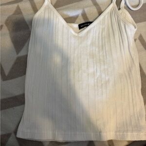 White brandy ribbed top